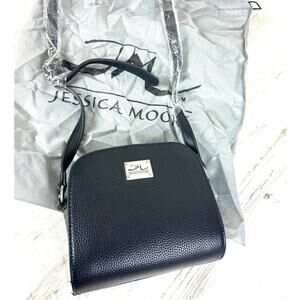 Jessica Moore Women’s Small Black Leather Exquisite Collection Crossbody Bag NEW